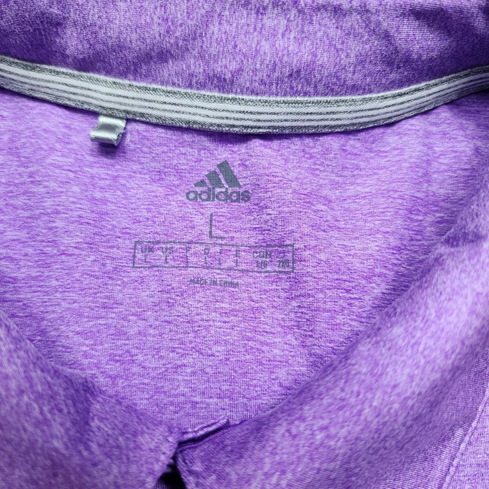 Adidas Mens Purple Heather Heritage Club Short Sleeve Golf Polo Shirt Large